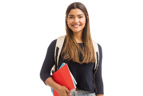 Smiling,Female,Student,Enhancing,Her,Future,By,Attending,Regular,Lectures